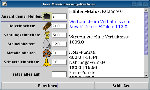 ...je mehr Hhlen man hat um so weniger sind die Resourcen wert.